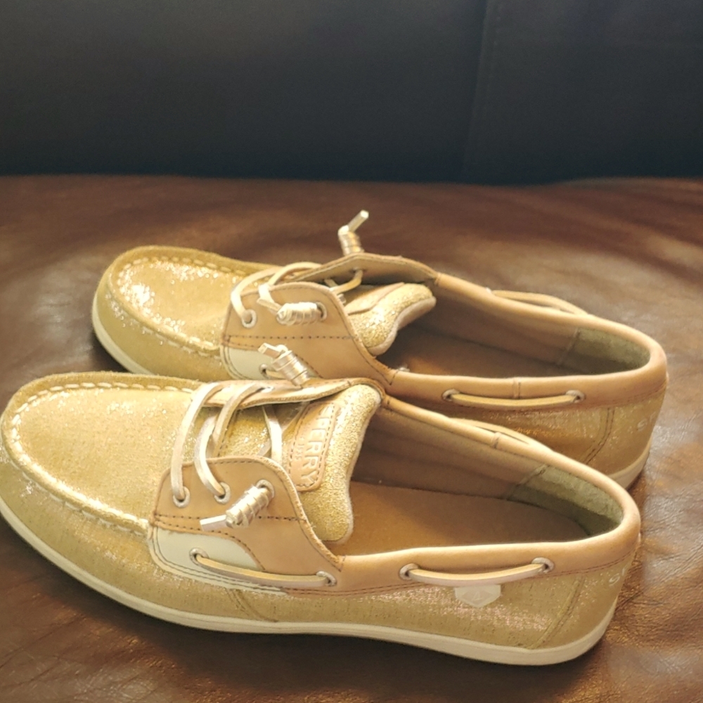 Sperry Top Sider Boat Shoe Loafer Women’s 5.5 Gold Metallic